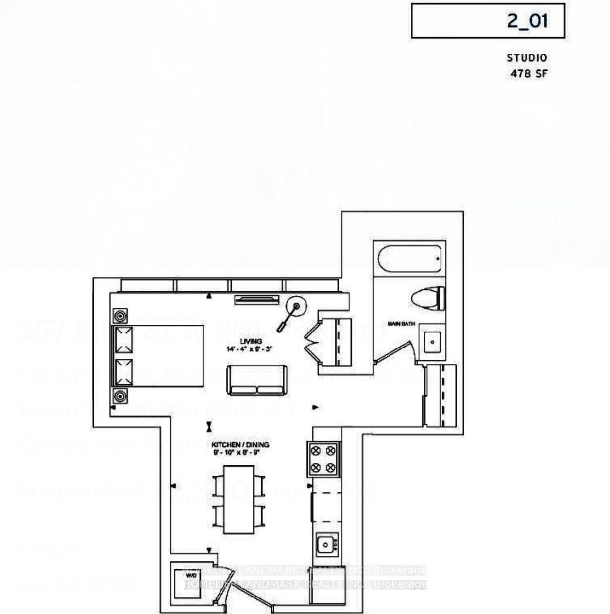 357 King St W, unit 201 for rent