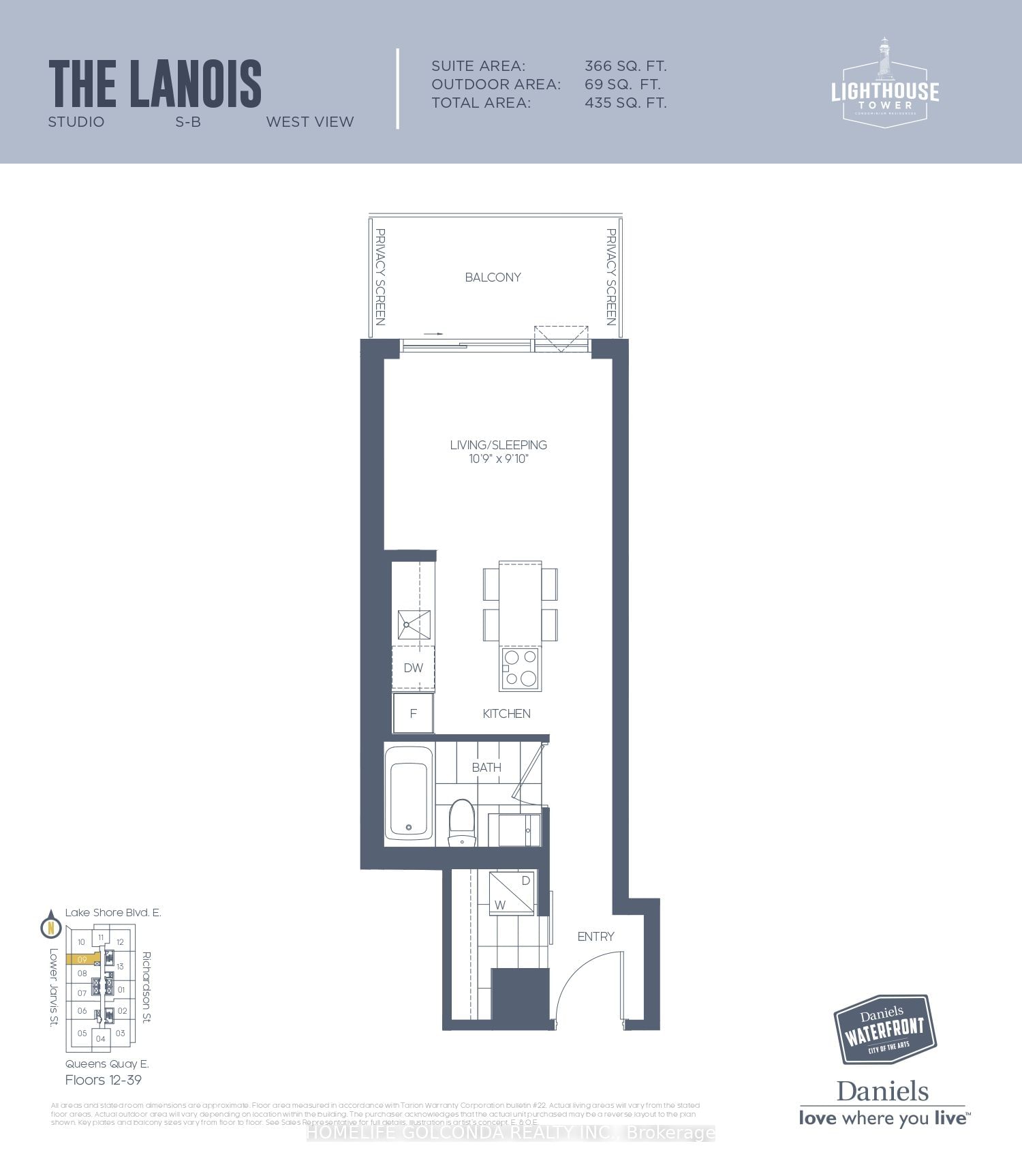 15 Lower Jarvis St, unit 2009 for rent