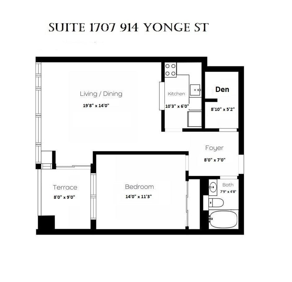 914 Yonge St, unit 1707 for rent