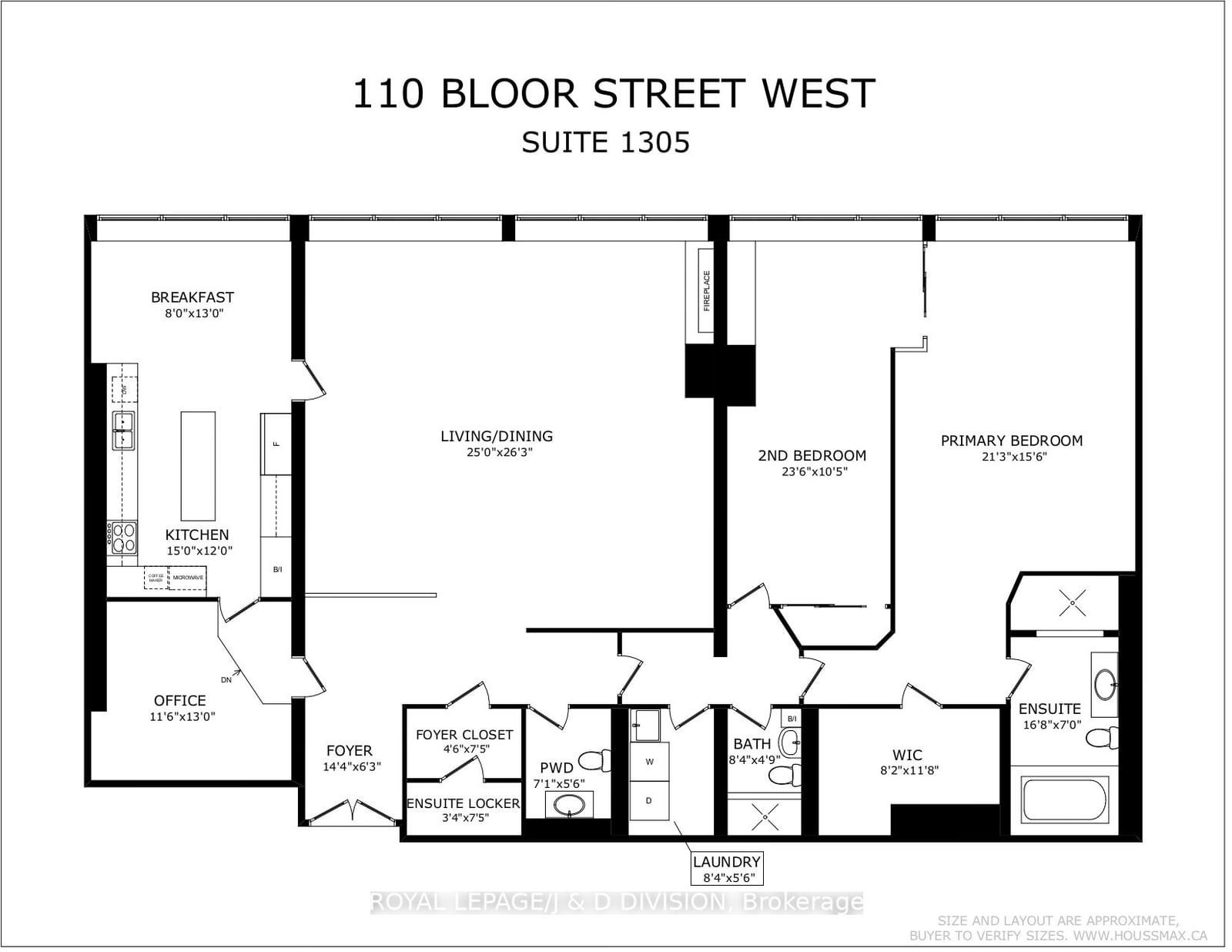 110 Bloor St W, unit 1305 for rent - image #24