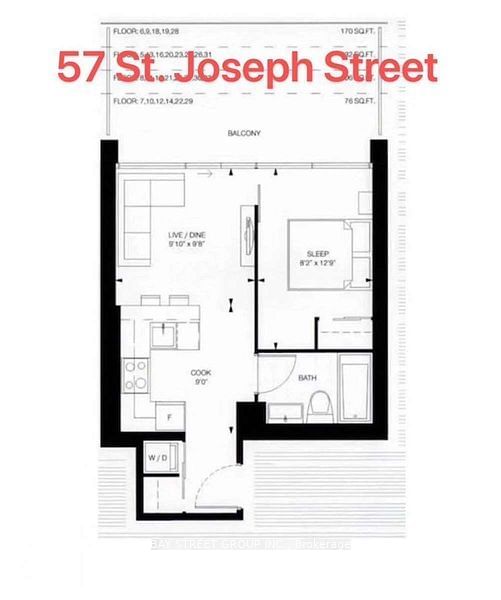 57 St Joseph St, unit 1608 for rent