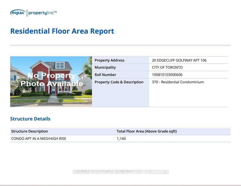 20 Edgecliffe Gfwy, unit 106 for sale