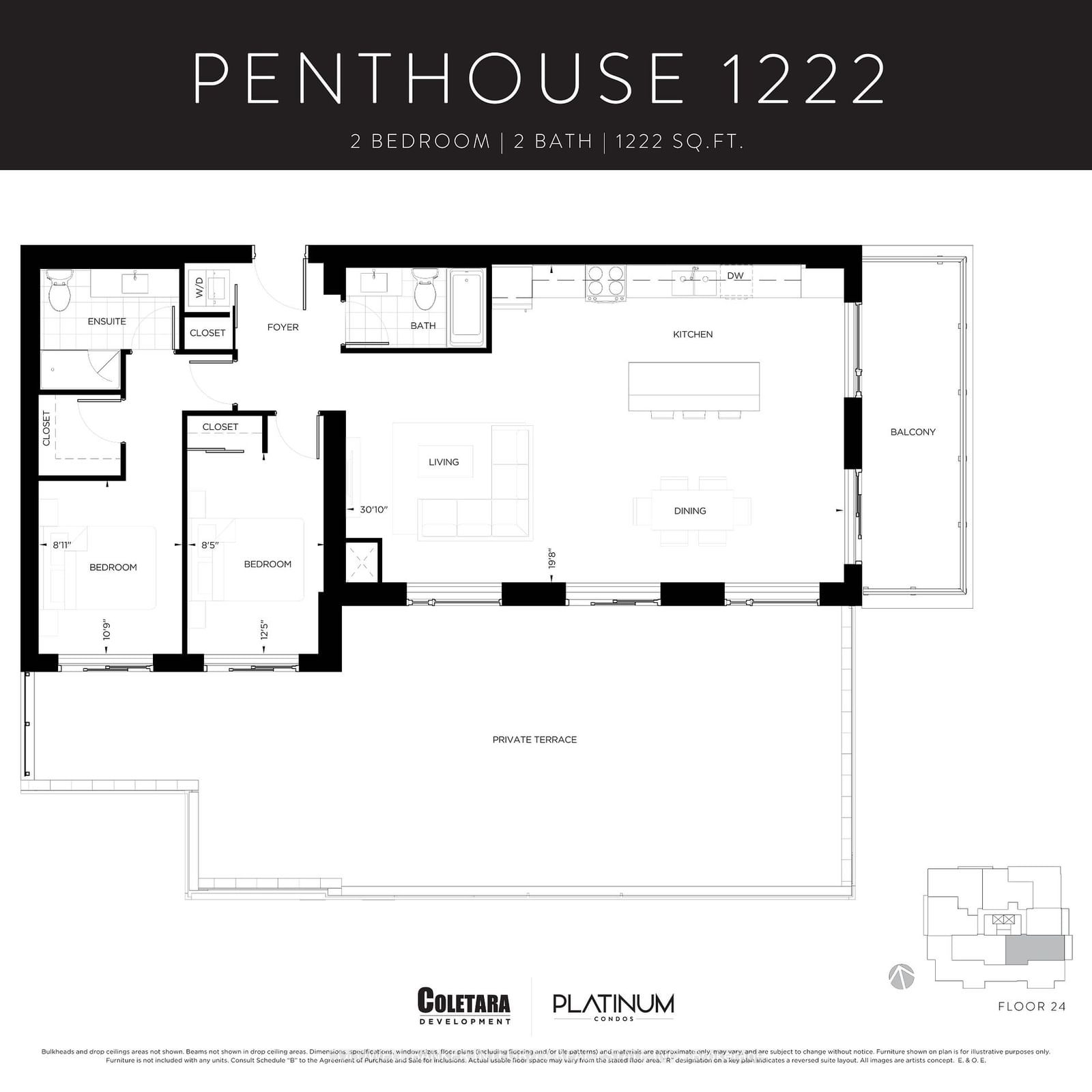 15 Queen St S, unit Ph 2406 for rent